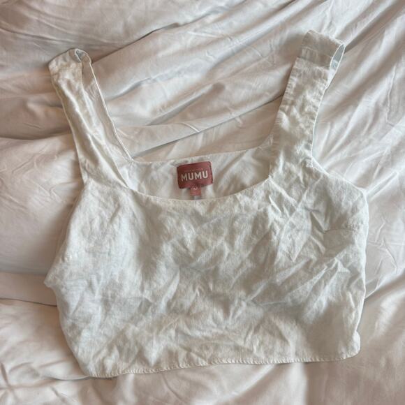 Show Me Your Mumu Kick Back Pants & Cara Crop Top Set White Size M - Picture 3 of 8